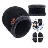 Touca Gorro + Cachecol Forrada Lã Inverno Unissex