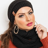 Touca Gorro E Cachecol Gola Lã Tricot Escolha Cores 2022
