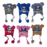 Touca Gorro Infantil Inverno Frio Panda Pompom Menina Menino