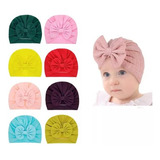 Touca Infantil Turbante Bebê Feminino C/ Laço Várias Cores