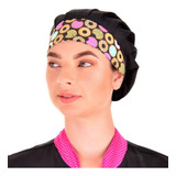 Touca Tipo Gorro Chef De Cozinha Confeiteira Preto Donuts