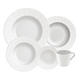 Tramontina Alicia Aparelho De Jantar Com 20 Peças Em Porcelana Decorada Cor Branco