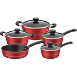 Tramontina Ud Jogo Panelas 5pcs Aluminio Sicilia Vermelha