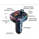 Transmissor Carregador Carro Bluetooth Veicular Fm