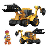 Trator Brinquedo Miniatura Escavadeira Monta E Desmonta
