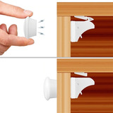Trava Invisível Magnética Gavetas Proteção Kit 5 + 2 Chaves