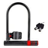 Trava Lock Em Aço Tranca Cadeado Bike Bicicleta Moto U Bi083 Cor Preto