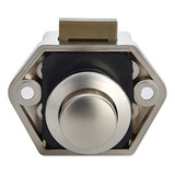 Trava Push Lock Armários Pequeno P/ Motorhome Trailer Barco Cor Prateado