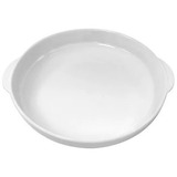 Travessa De Porcelana Redonda Com Alca 700ml 23x20,5cm Cor Branco