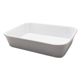 Travessa Grande Refratária Cool Grey Bake Oxford Cor Cinza E Branco