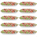 Travessa Melamina Saladeira Branca Buffet Restaurante 10 Uni