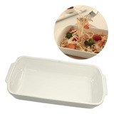Travessa Porcelana Retangular Branca Refrataria Arroz 420ml Cor Branco