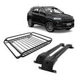 Travessa Rack De Teto Jeep Compass + Maleiro Gradeado 80x100