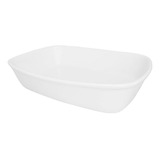 Travessa Refratária Bake Grande 30x21x6cm Branca Cor Branco