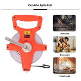 Trena 50 Metros Fita Fibra Vidro C/ Manivela Profissional
