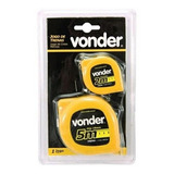 Trena Em Fita De Aço De 5 Metros Com Trena Chaveiro 2 Metros - Vonder