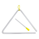 Triângulo De Aço Cromado 30cm Liverpool + Baqueta Tr30