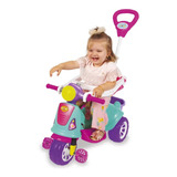 Triciclo 2x1 Carrinho Passeio Empurrador Motoca Com Pedal