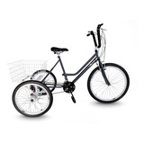 Triciclo Adulto Chumbo/branco - Aro 26 - Montagem Hiper