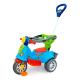Triciclo Avespa Infantil Carrinho Passeio Andador Azul Maral