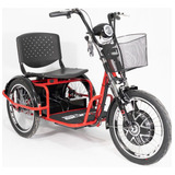 Triciclo Elétrico 800w Lítio Ré Farol E Alarme Fox Vermelho 
