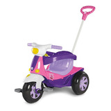 Triciclo Infantil 2em1 Passeio/pedal Velomoto Calesita Rosa Cor Rosa/roxo
