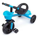 Triciclo Infantil Mega Compras Com Cesto E Pedal Cor Azul Até 25kg