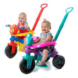 Triciclo Infantil Motoca De Passeio Com Empurrador Andador