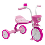 Triciclo Infantil Nathor Rosa Branco