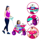 Triciclo Infantil Passeio E Pedal Rosa Velobaby Bandeirante