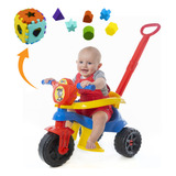 Triciclo Infantil Passeio Patrulha C/ Cubo Canina Empurrador