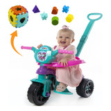 Triciclo Infantil Passeio Patrulha C/ Cubo Canina Empurrador