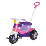 Triciclo Infantil Velomoto Rosa C/pedal/empurrador Calesita