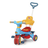 Triciclo Infantil Velotrol Com Guia E Haste Removível Até 30kg Toy Azul Urban Baby
