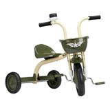 Triciclo Infantil Verde Camuflado Com Cesto