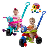 Triciclo Motoca Velotrol Infantil Com Empurrador Removível