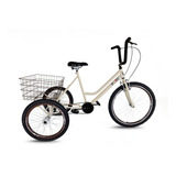 Triciclo Retrô Creme/marrom - Aro 26 - Montagem Super - 