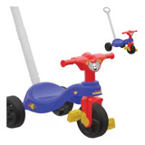 Triciclo Tico Tico Motoca Menino Com Empurrador E Pedal Cor