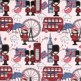 Tricoline Estampada Londres Ônibus London Menina E Guarda