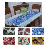 Trilho Caminho De Mesa Jacquard Estampado 2,00m X 0,40m Flor