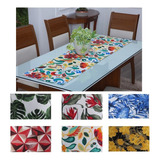 Trilho Caminho De Mesa Jacquard Estampado 2,50m X 0,40m Flor