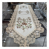 Trilho De Mesa 40x150cm Guipir Caminho Bordado Renda Croche