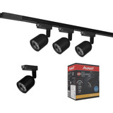 Trilho Eletrificado Preto 1m + 3 Spots 7w Avant Elegance