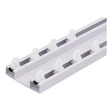 Trilho Suiço Duplo Max 2 Mts Com Deslizantes E Terminais Cor Branco