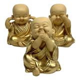 Trio Buda Ouro Bebê Cego Surdo