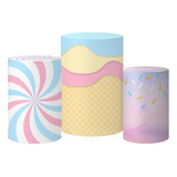 Trio Capas Cilindros Festa Sublimado Veste Fácil C/ Elástico