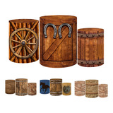 Trio Capas De Cilindro Tecido Sublimado 3d Cavalos Country