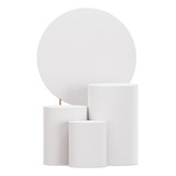 Trio De Capa Cilindro Branco Com Capa Painel Decoração Festa