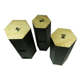 Trio De Congas Jhamma Cajongas Hexagonais Black As Melhores