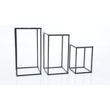 Trio De Mesas Cubo Desmontável Preto Com Tampo Branco